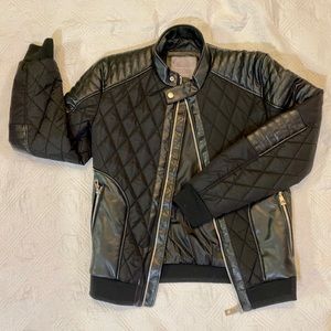 Zara Man PU Quilted Moto Jacket NWOT